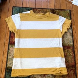 Mustard/ White Striped Vintage Rollas Tee